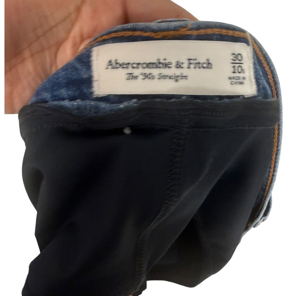 NWT Abercrombie & Fitch The 90's Straight Maternity Jeans Womens 10s/30 Blue - Picture 7 of 8